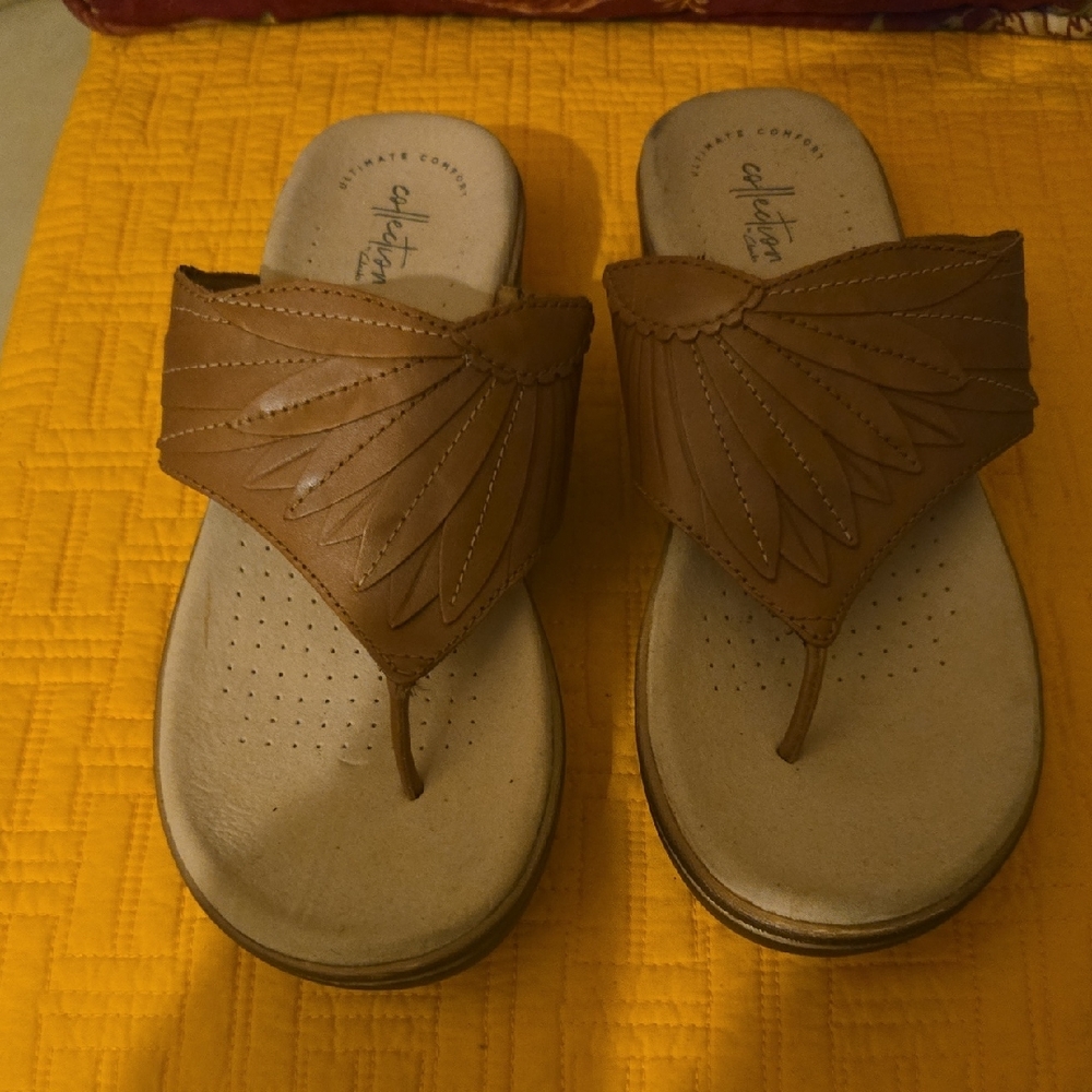 Clarks Tan Leather Sandals